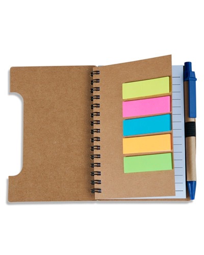Bloco com caneta de anotações ecológico