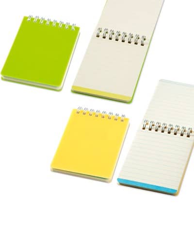 Bloco personalizado com capa de plástico