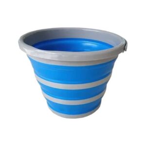 Balde Silicone Dobrável Retrátil 10 Litros Azul