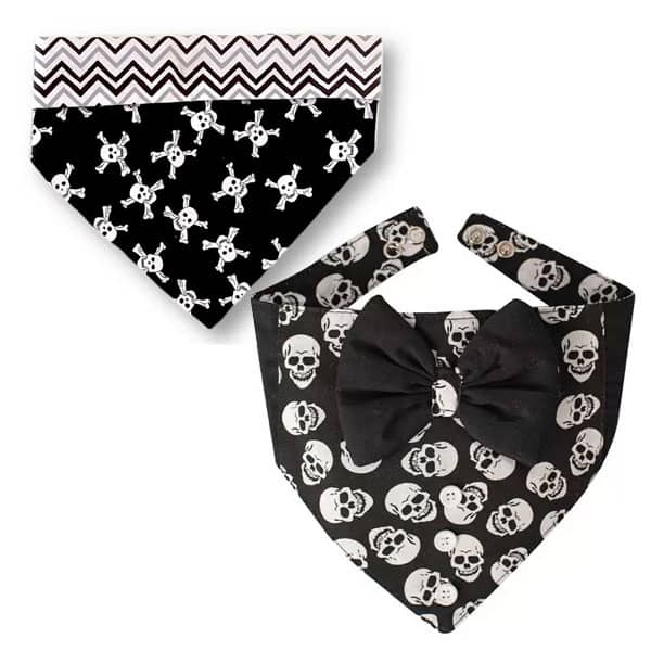 Bandana Dupla Face Caveira Preto e Branco