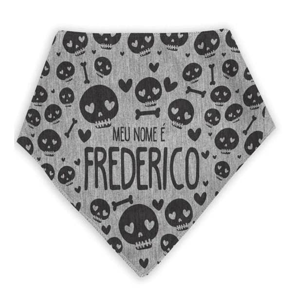 Bandana Personalizada Com o Nome do Pet – Caveiras