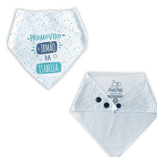 Bandana Personalizada Para Cães e Gatos Promovido a Irmão Mais Velho