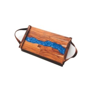 Bandeja de Madeira Feita a Mão com Alças