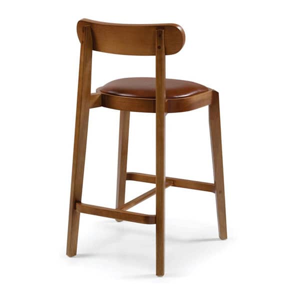 Banqueta Hirue Assento Anatômico Encosto Ergonômico de Madeira