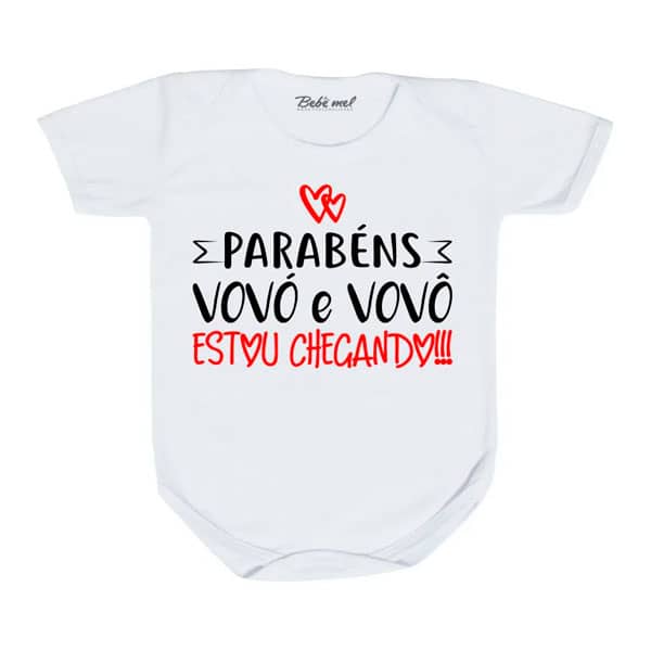 Body Baby Branco Personalizado Vovó e Vovô Estou Chegando