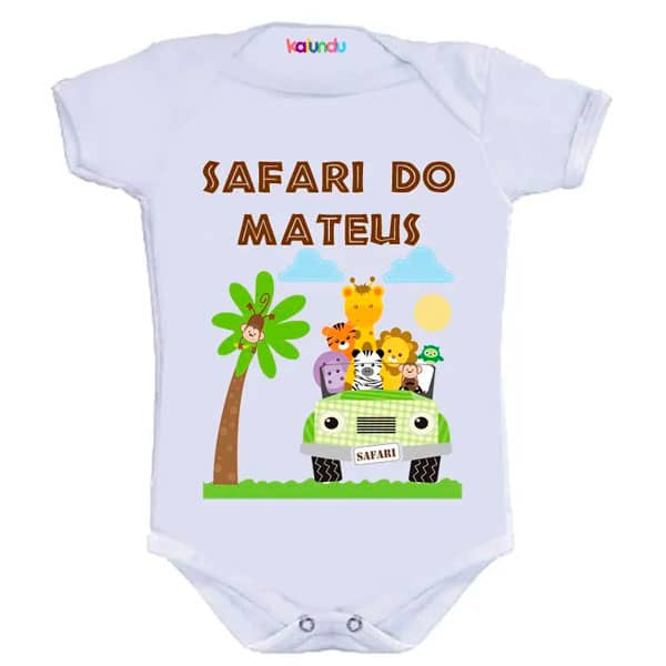 Body Bebe Personalizado Mesversario Safari