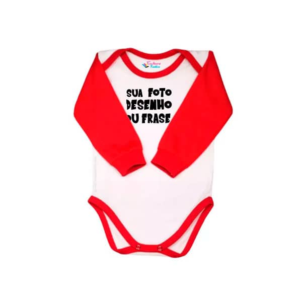 Body Bebê Personalizado com a sua Estampa Manga Longa