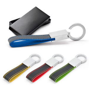 Chaveiro de couro colorido personalizado