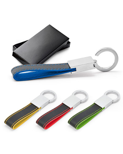 Chaveiro de couro colorido personalizado