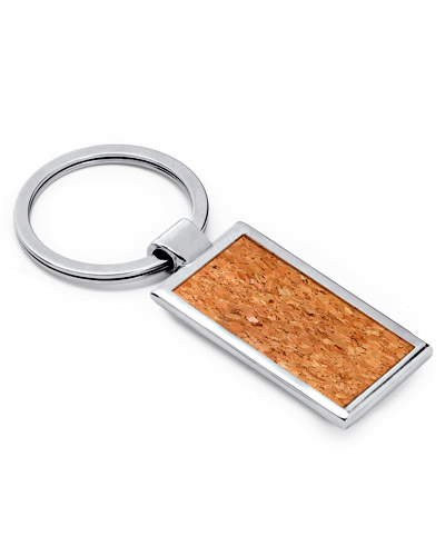 Chaveiro de metal e cortiça para brindes