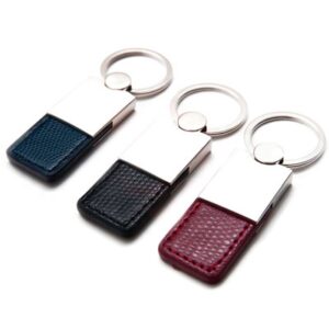 Chaveiro em metal e couro personalizado