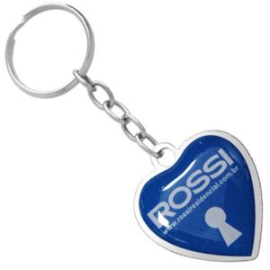 Chaveiro resinado de coração personalizado