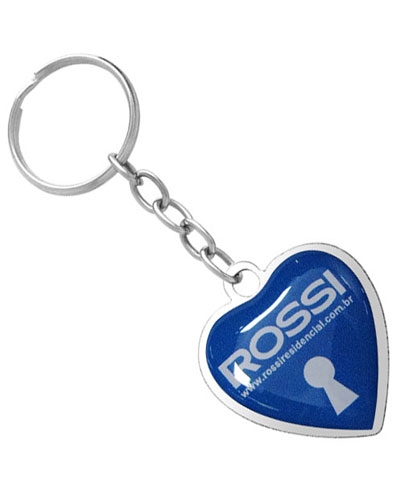 Chaveiro resinado de coração personalizado