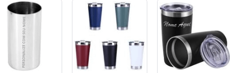 Copo de inox personalizado
