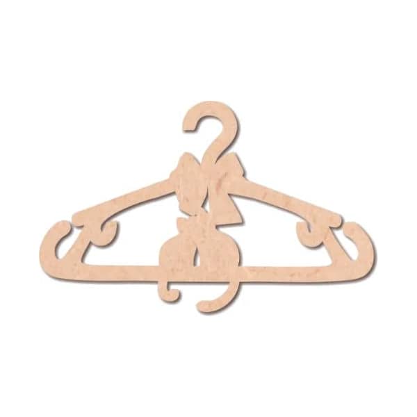 Cabide Personalizado MDF Crú Gatinho Festa Lembrancinha