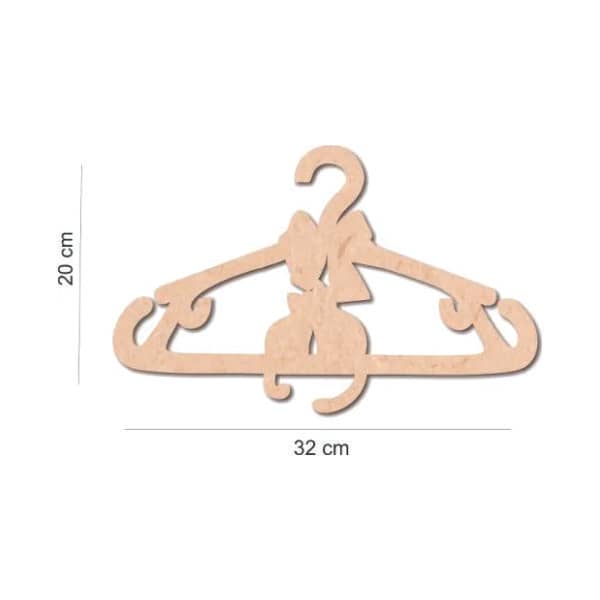 Cabide Personalizado MDF Crú Gatinho Festa Lembrancinha