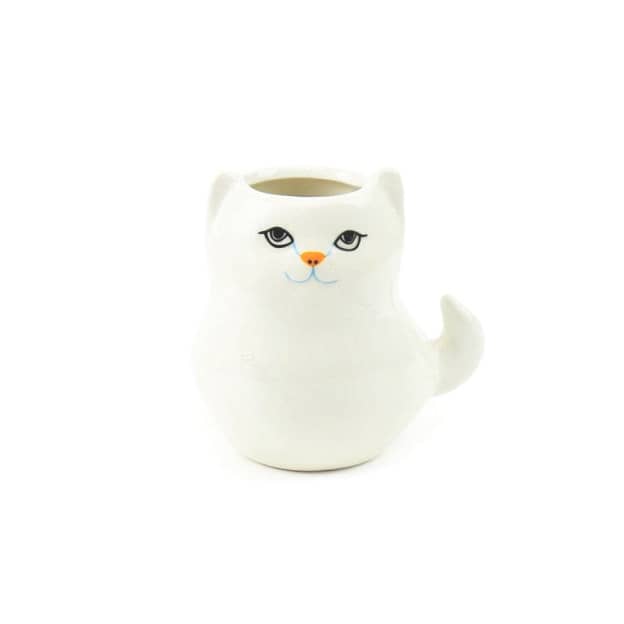 Cachepô Vaso de Porcelana Gato