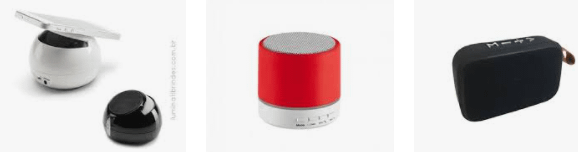 Caixa de som com microfone para brindes