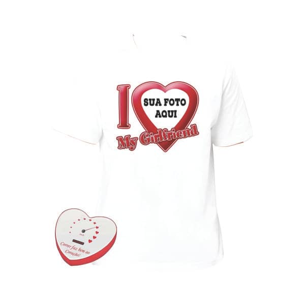 Camiseta Prensada em Formato de Coração