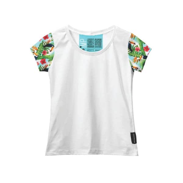 Camiseta de Algodão Baby Look Estampada