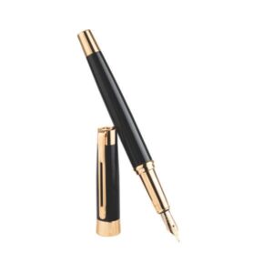 Caneta Drezden Silver Tinteiro Preta Personalizada