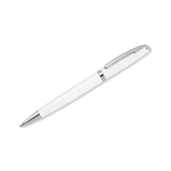 Caneta Esferográfica Retrátil Branca Personalizada