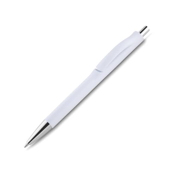 Caneta Esferográfica Retrátil Branca Personalizada