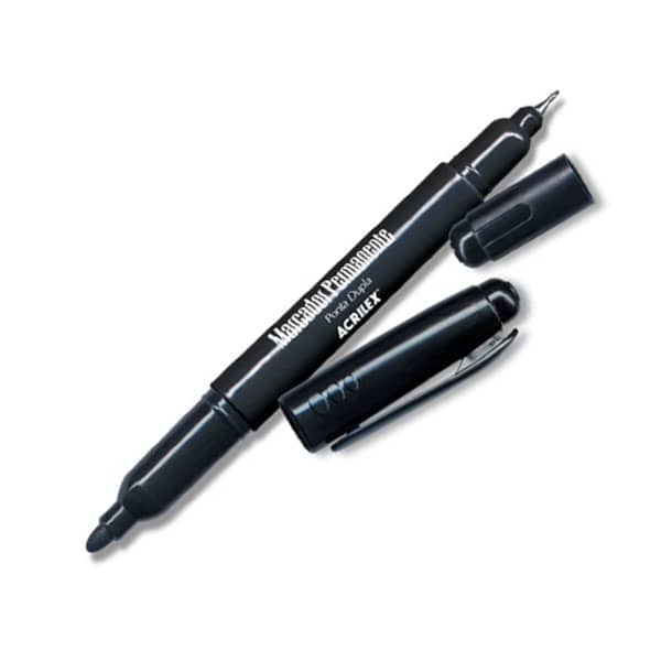 Caneta Marcador Permanente 2 Pontas Personalizada