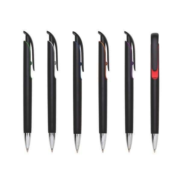 Caneta Plástica Curvada Personalizada