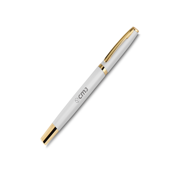 Caneta Roller Metal com Dourado Personalizada