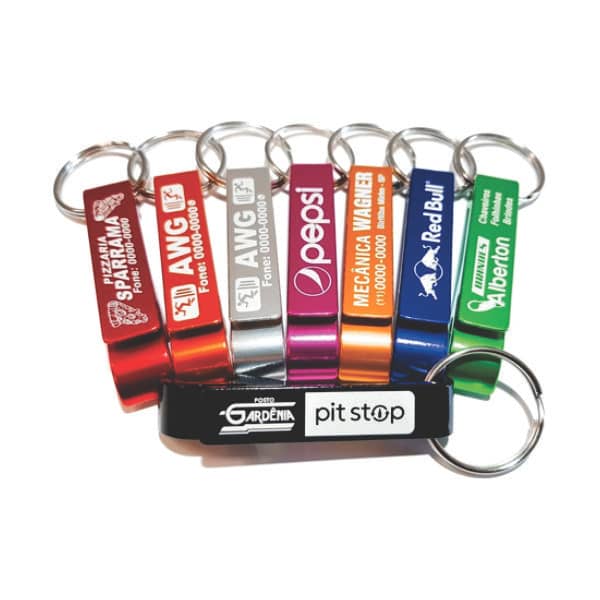 Chaveiro Abridor de Metal Personalizado a Laser