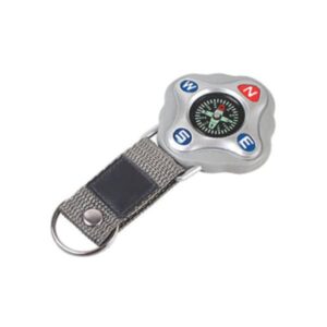 Chaveiro Bússola em Plástico Prata Com Tecido Personalizado