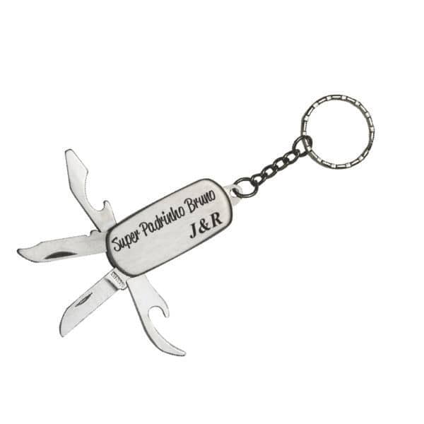Chaveiro Canivete 4 Funções Personalizado