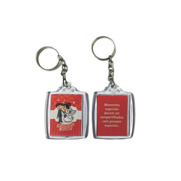 Chaveiro Casamento Acrilico Personalizado