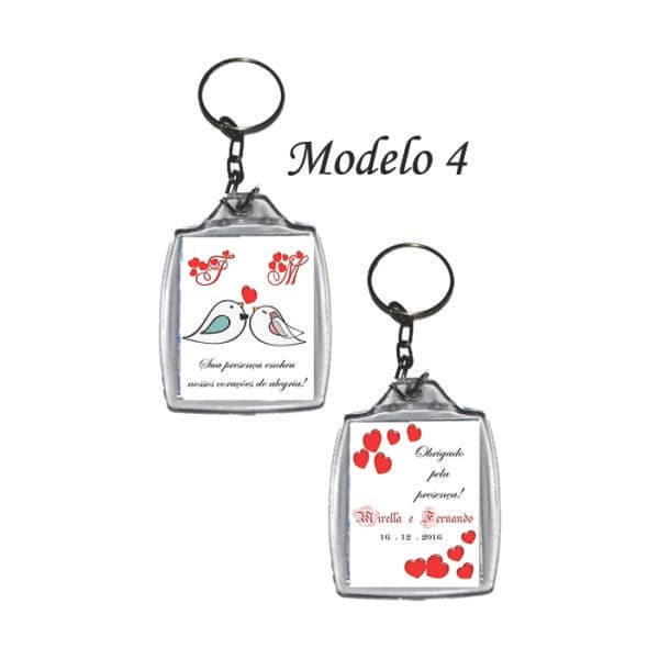 Chaveiro Casamento Acrilico Personalizado