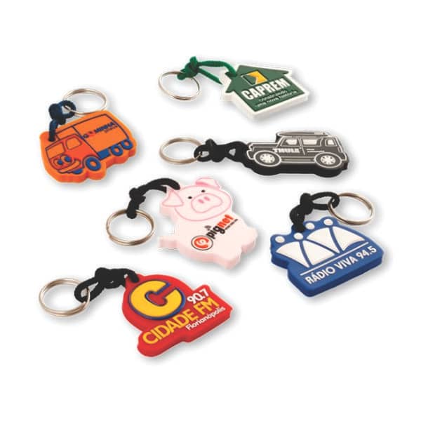 Chaveiro Emborrachado Formatos Personalizados