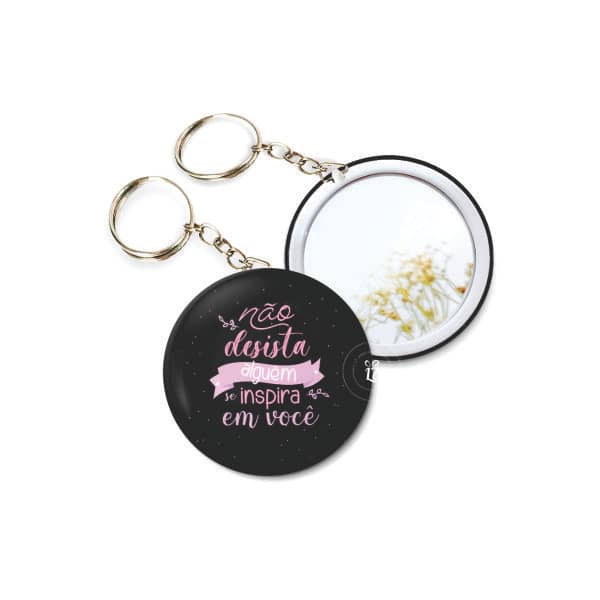 Chaveiro Espelho com Nome Personalizado