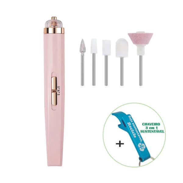 Chaveiro + Lixa de Unha Elétrica Recarregável