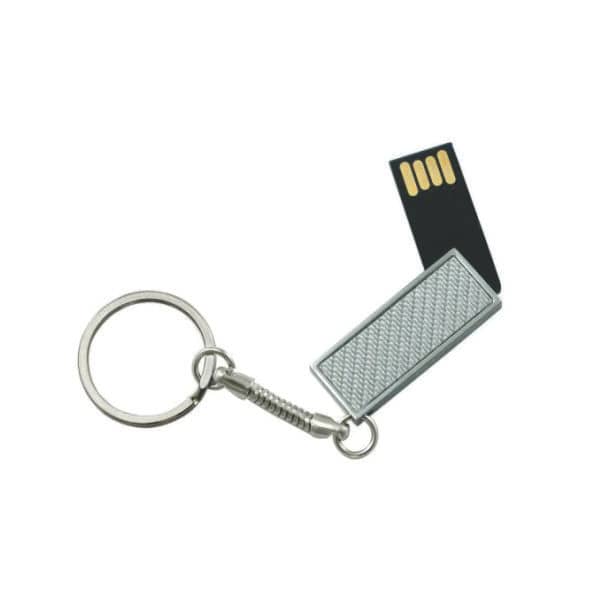 Chaveiro Pen Drive Giratório em Alumínio Personalizado