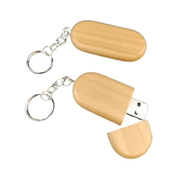 Chaveiro Pen Drive em Madeira Personalizado