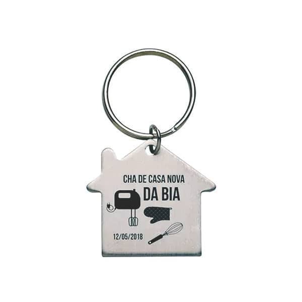 Chaveiro de Plástico Chave e Casa Personalizado