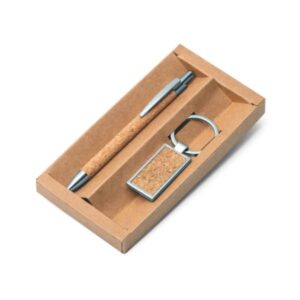 Chaveiro e Caneta em Cortiça Personalizado