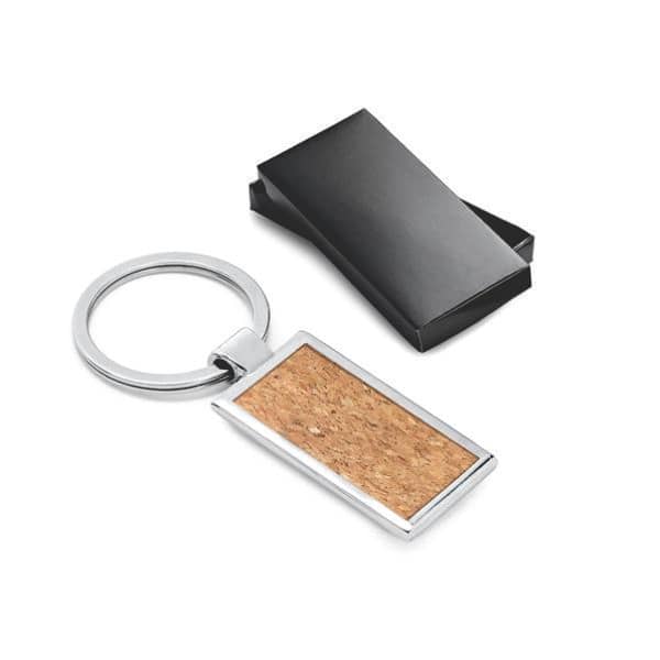 Chaveiro em Cortiça e Aço Inox Personalizado