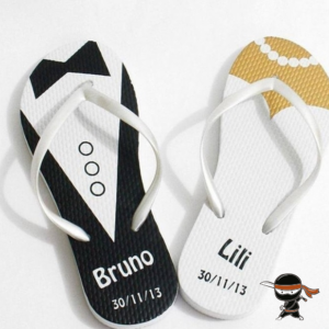 Chinelo personalizado casamento