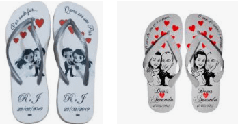 Chinelo personalizado casamento
