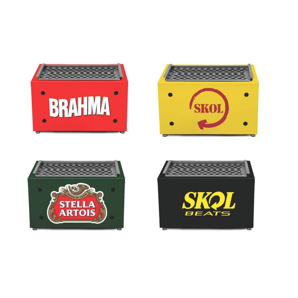 Churrasqueira Portátil Personalizada Budweiser ( Inox )