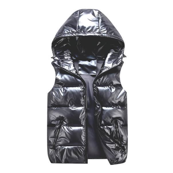 Colete modelo Puffer em tecido Especial Brilhante