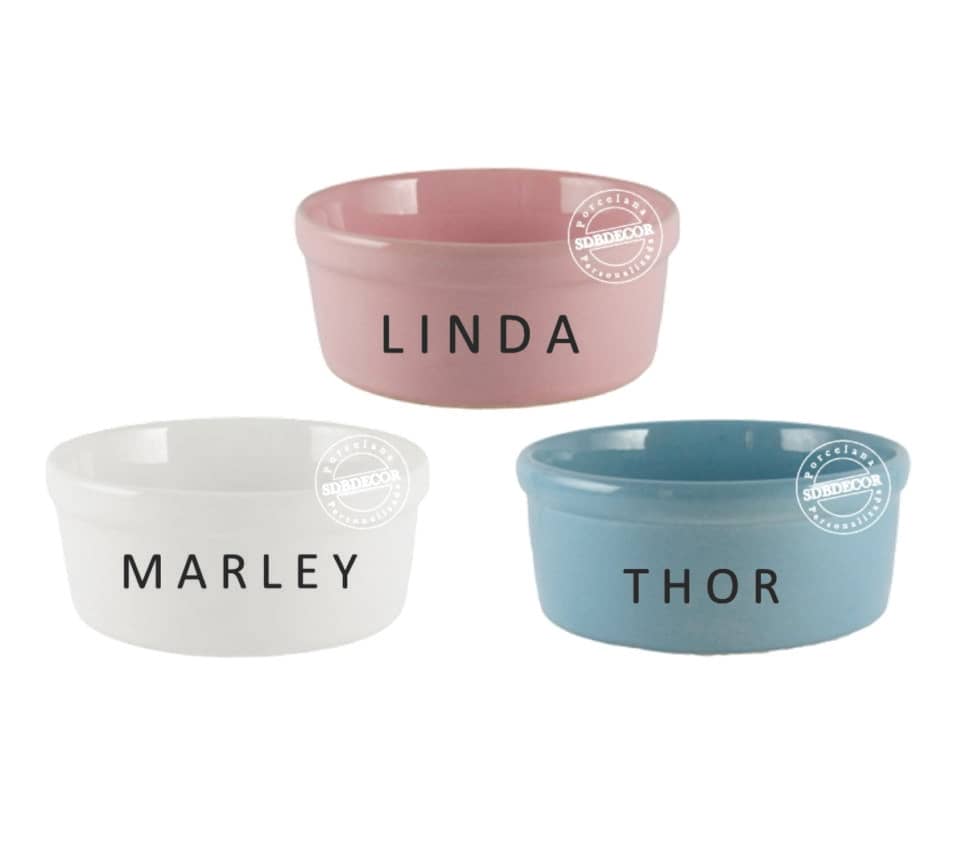 Comedouro Pet de Cerâmica Personalizado para Comes 500 ml