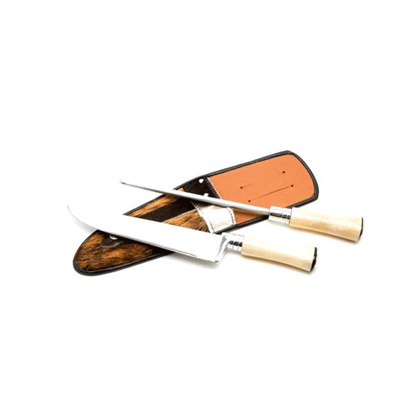 Conjunto Faca e Chaira Cabo de Osso Personalizado