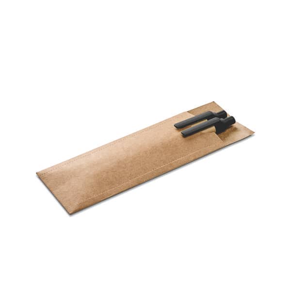 Conjunto de Caneta e Lapiseira Papel Kraft Personalizada